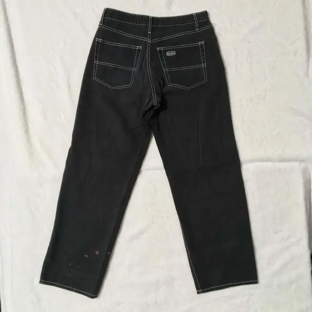 Noah Black Contrast Stitch Denim Jeans
